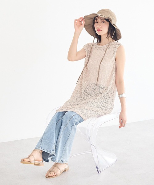 earth music&ecology(アースミュージックアンドエコロジー)の「レースギャザーワンピース(ワンピース・レディース・オフホワイト/ブラック/ベージュ・FREE)」の15枚目の写真