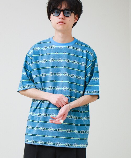 PENDLETON(ペンドルトン)の「【PENDLETON/ペンドルトン】Jacquard Tee(Tシャツ/カットソー・メンズ・ライトブルー/ピンク/オフホワイト・L/M)」の1枚目の写真