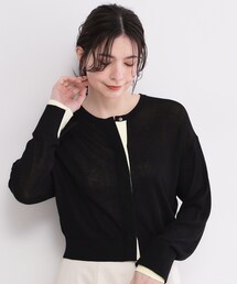 配色スナップニットカーディガン【洗濯機OK】