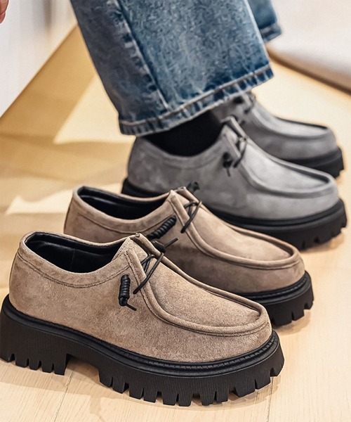 WESTBOY(ウエストボーイ)の「厚底 スエード調 ボリュームソール 6.5cm レースアップ モカシンシューズ WO26S8SH01(モカシン/デッキシューズ・メンズ・グレー/ブラック/ベージュ・42/43/44)」の13枚目の写真