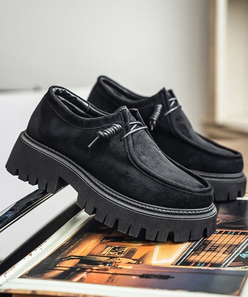WESTBOY(ウエストボーイ)の「厚底 スエード調 ボリュームソール 6.5cm レースアップ モカシンシューズ WO26S8SH01(モカシン/デッキシューズ・メンズ・グレー/ブラック/ベージュ・42/43/44)」の21枚目の写真