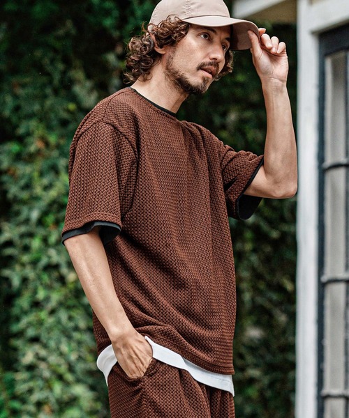 CAMBIO(カンビオ)の「mt10483- Russell Layered Short Sleeve Cut sew レイヤードTシャツ(S66626cmb)(Tシャツ/カットソー・メンズ・オリーブ/ブラック/ベージュ/ブラウン・L/M/S)」の13枚目の写真