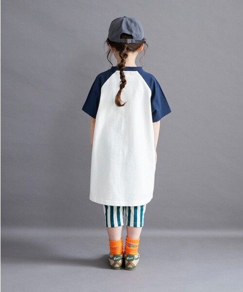 DRC branshes(ディーアールシーブランシェス)の「【WEB限定/DRC】ラグラン半袖ワンピース(ワンピース・キッズ・サックスブルー/アイボリー/その他1/チャコールグレー・100/120/150/130/140/110)」の8枚目の写真