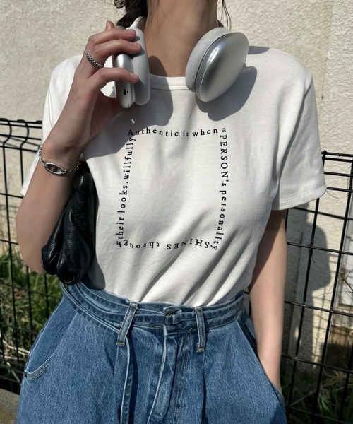 WILLFULLY(ウィルフリー)の「embroidery square logo pack T-shirt(Tシャツ/カットソー・レディース・ホワイト×ブラック・FREE)」の11枚目の写真