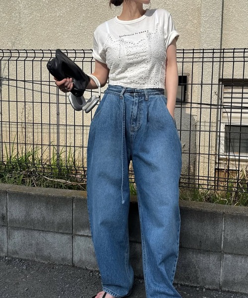 WILLFULLY(ウィルフリー)の「embroidery square logo pack T-shirt(Tシャツ/カットソー・レディース・ホワイト×ブラック・FREE)」の13枚目の写真