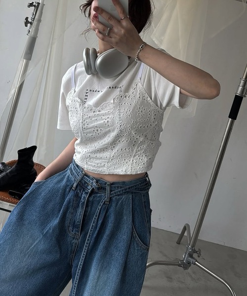 WILLFULLY(ウィルフリー)の「embroidery square logo pack T-shirt(Tシャツ/カットソー・レディース・ホワイト×ブラック・FREE)」の15枚目の写真