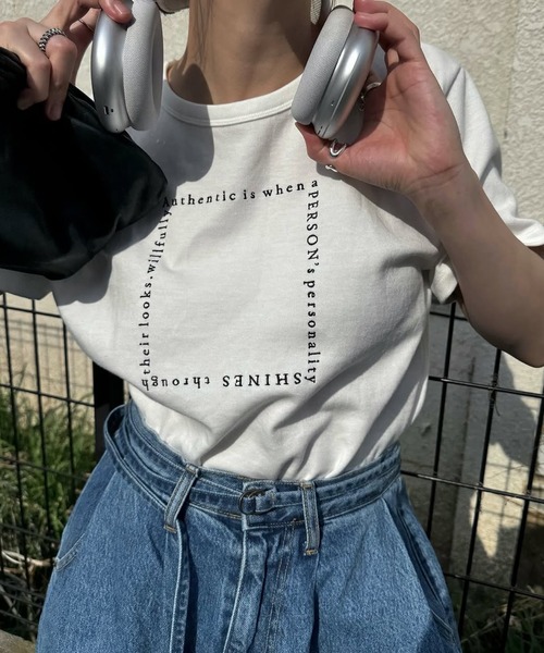 WILLFULLY(ウィルフリー)の「embroidery square logo pack T-shirt(Tシャツ/カットソー・レディース・ホワイト×ブラック・FREE)」の16枚目の写真