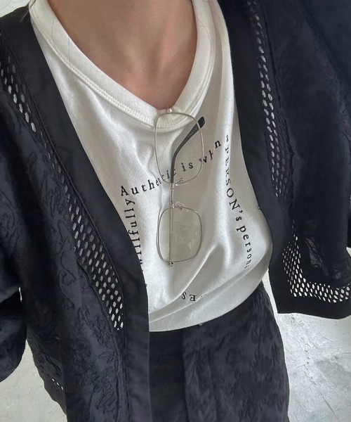 WILLFULLY(ウィルフリー)の「embroidery square logo pack T-shirt(Tシャツ/カットソー・レディース・ホワイト×ブラック・FREE)」の7枚目の写真