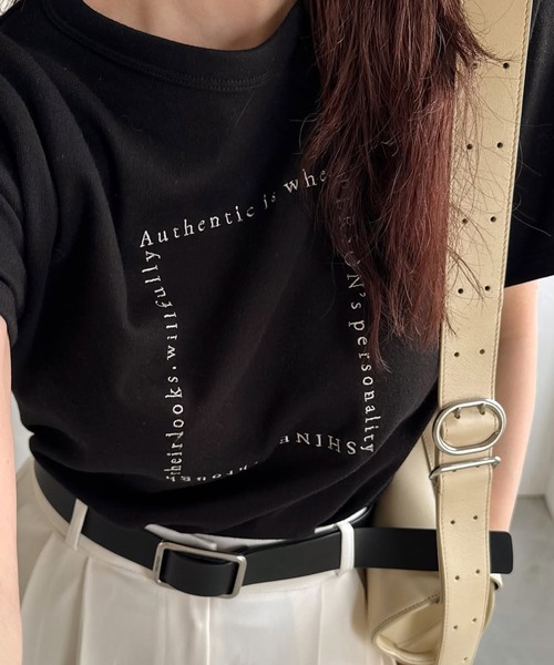 WILLFULLY(ウィルフリー)の「embroidery square logo pack T-shirt(Tシャツ/カットソー・レディース・ホワイト×ブラック・FREE)」の12枚目の写真
