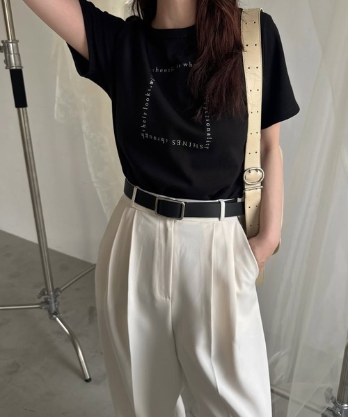 WILLFULLY(ウィルフリー)の「embroidery square logo pack T-shirt(Tシャツ/カットソー・レディース・ホワイト×ブラック・FREE)」の10枚目の写真
