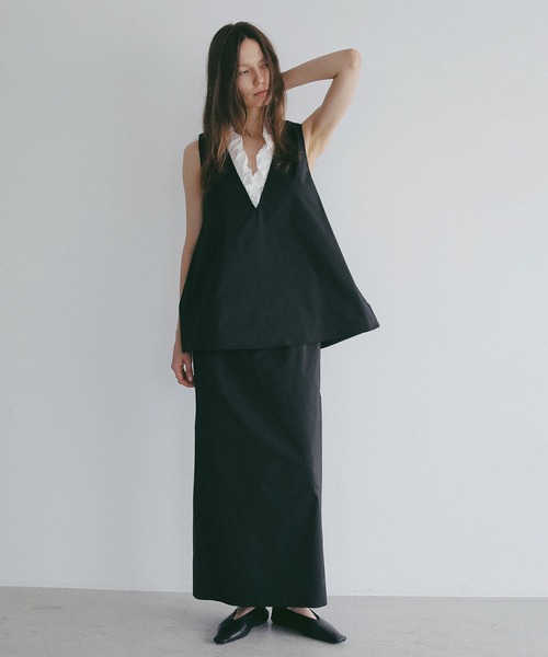 MANOF(マノフ)の「V NECK TOPS SET UP(ワンピース・レディース・ブラック/アイボリー・S/M)」の9枚目の写真