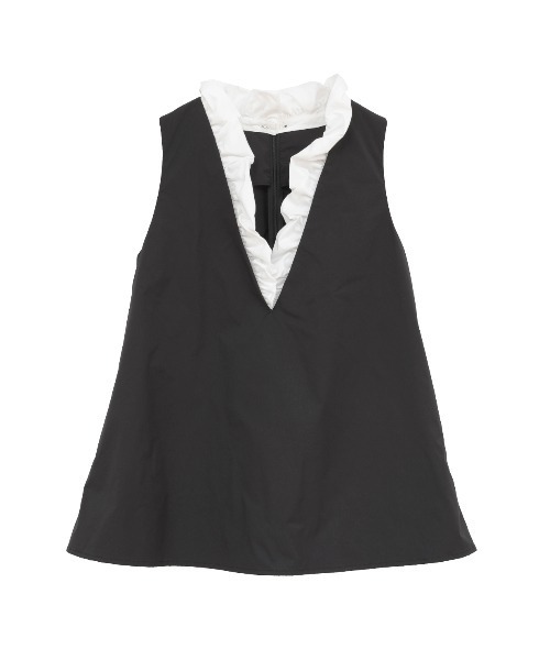 MANOF(マノフ)の「V NECK TOPS SET UP(ワンピース・レディース・ブラック/アイボリー・S/M)」の4枚目の写真