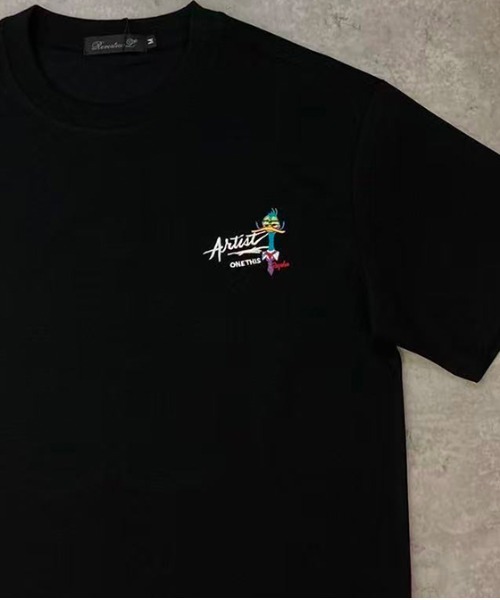 revertical（リバーティカル）の「グラフィックバックプリントTシャツ／ダックイラスト 半袖ルーズT（Tシャツ/カットソー・メンズ・ホワイト/チャコール/ブラック・LARGE/MEDIUM）」の8枚目の写真