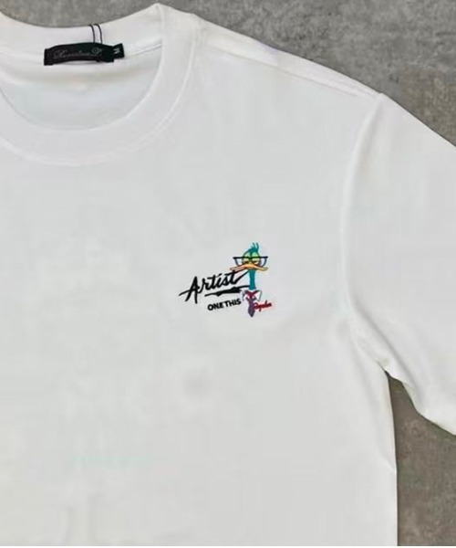 revertical（リバーティカル）の「グラフィックバックプリントTシャツ／ダックイラスト 半袖ルーズT（Tシャツ/カットソー・メンズ・ホワイト/チャコール/ブラック・LARGE/MEDIUM）」の5枚目の写真