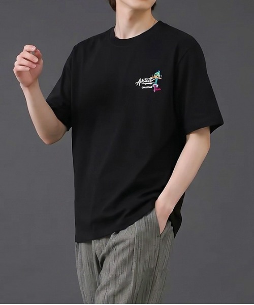 revertical（リバーティカル）の「グラフィックバックプリントTシャツ／ダックイラスト 半袖ルーズT（Tシャツ/カットソー・メンズ・ホワイト/チャコール/ブラック・LARGE/MEDIUM）」の19枚目の写真