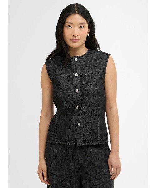 Barbour（バブアー）の「Myraデニム ノースリーブシャツ（レディース）（シャツ/ブラウス・レディース・ブラック・10/8）」の3枚目の写真