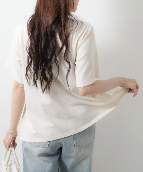 Riberry(リベリー)の「【接触冷感】ビスチェライクギャザーコットンTシャツ(Tシャツ/カットソー・レディース・チャコールグレー/ブラック/アイボリー・MEDIUM)」の17枚目の写真