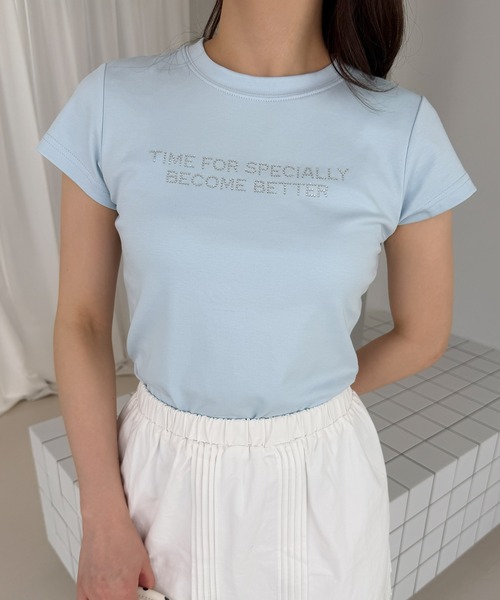 frunco(フランコ)の「ラインストーンロゴT(Tシャツ/カットソー・レディース・ピンク/ホワイト/ブラック/ブルー・FREE)」の20枚目の写真