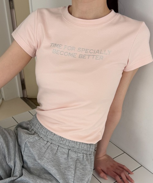 frunco(フランコ)の「ラインストーンロゴT(Tシャツ/カットソー・レディース・ピンク/ホワイト/ブラック/ブルー・FREE)」の19枚目の写真