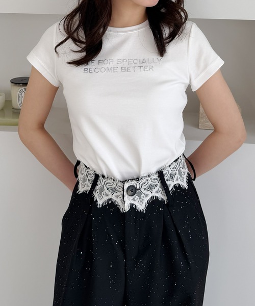 frunco(フランコ)の「ラインストーンロゴT(Tシャツ/カットソー・レディース・ピンク/ホワイト/ブラック/ブルー・FREE)」の15枚目の写真