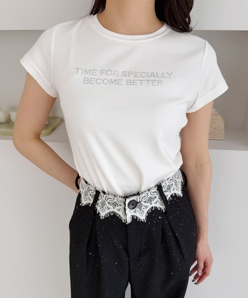 frunco(フランコ)の「ラインストーンロゴT(Tシャツ/カットソー・レディース・ピンク/ホワイト/ブラック/ブルー・FREE)」の16枚目の写真