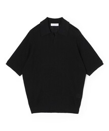 リネンコットンナイロンプレーティング スキッパーニット