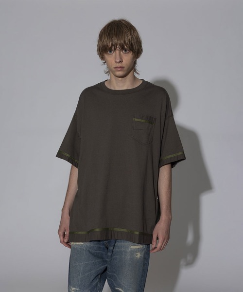 STYLISE（スタイライズ）の「【FACETASM】CURVY SLIT BIG TEE / 4カラー [MYK-TEE-01]（Tシャツ/カットソー・メンズ・グレー/ホワイト/ブラウン/グリーン・5）」の3枚目の写真