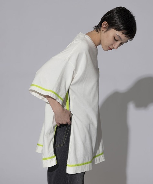STYLISE（スタイライズ）の「【FACETASM】CURVY SLIT BIG TEE / 4カラー [MYK-TEE-01]（Tシャツ/カットソー・メンズ・グレー/ホワイト/ブラウン/グリーン・5）」の10枚目の写真