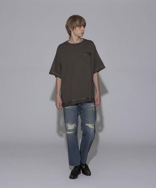 STYLISE（スタイライズ）の「【FACETASM】CURVY SLIT BIG TEE / 4カラー [MYK-TEE-01]（Tシャツ/カットソー・メンズ・グレー/ホワイト/ブラウン/グリーン・5）」の11枚目の写真