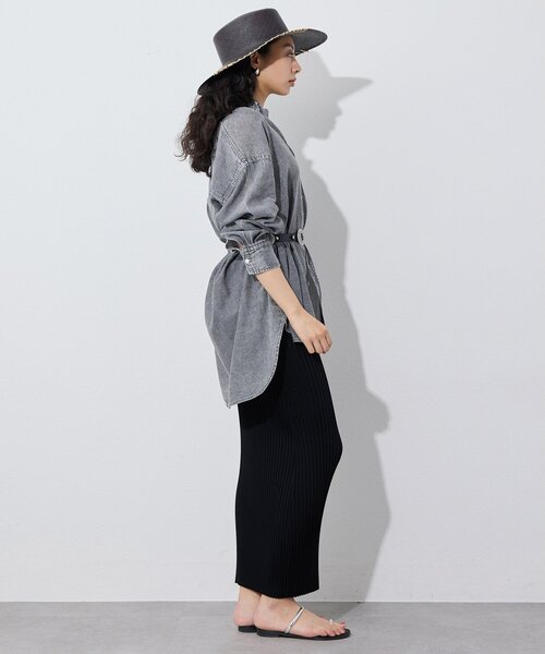 Whim Gazette(ウィムガゼット)の「デニムシフォンシャツ(シャツ/ブラウス・レディース・ブルー系その他/ライトグレー・FREE)」の11枚目の写真