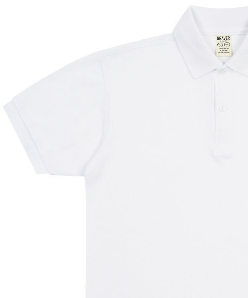 GRAVER（グレーバー）の「[UNISEX]フラワーベア刺繍ピケ半袖Tシャツ_ホワイト（ポロシャツ・レディース・ホワイト・SMALL/MEDIUM/LARGE）」の5枚目の写真