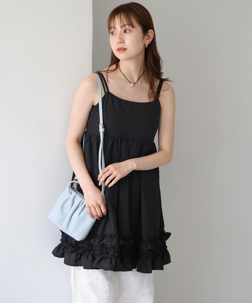 tiptop(ティップトップ)の「裾フリルミニキャミワンピース(チュニック・レディース・オフホワイト/ブラック/ホワイト系その他/ブラック系その他・FREE)」の20枚目の写真