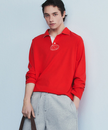NOHANT（ノアン）の「RELAXED LONG-SLEEVE POLO RED（ポロシャツ）」