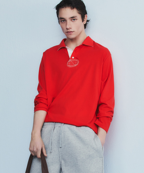 MUSINSA｜ムシンサのポロシャツ（レッド/赤色系・長袖）通販 - ZOZOTOWN