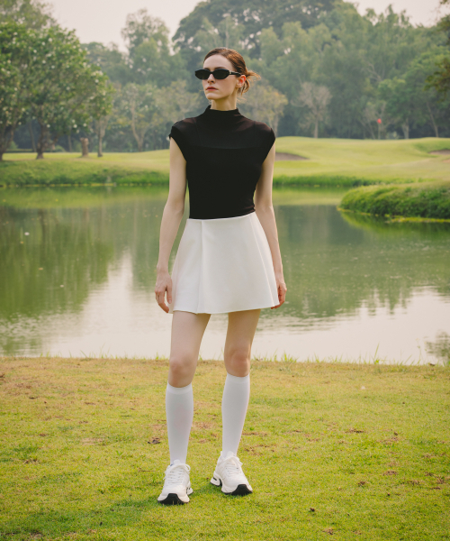OBER GOLF（オーベルゴルフ）の「ソフトメッシュキャップスリーブベーストップ（ブラック）（Tシャツ/カットソー・レディース・ブラック・FREE）」の4枚目の写真