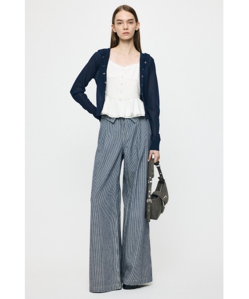 MOUSSY(マウジー)の「SHEER HOOKED カーディガン(カーディガン/ボレロ・レディース・ブラック/ネイビー/オフホワイト・FREE)」の6枚目の写真