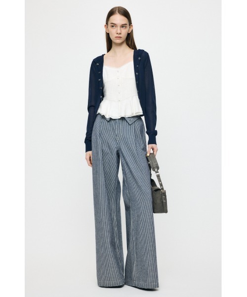 MOUSSY(マウジー)の「SHEER HOOKED カーディガン(カーディガン/ボレロ・レディース・ブラック/ネイビー/オフホワイト・FREE)」の7枚目の写真