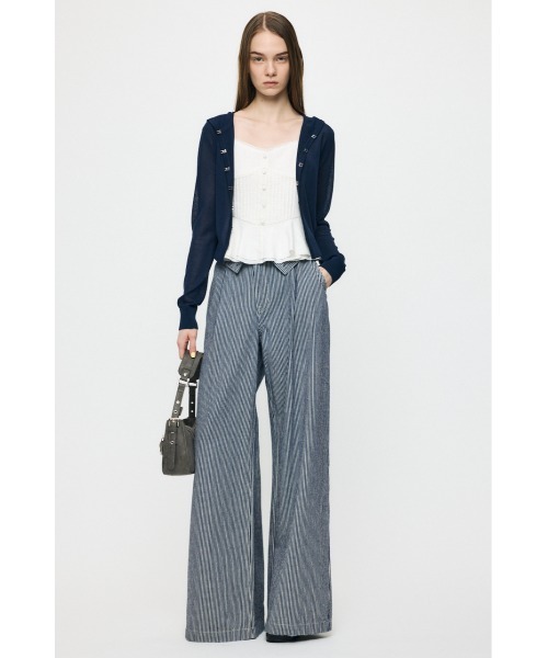 MOUSSY(マウジー)の「SHEER HOOKED カーディガン(カーディガン/ボレロ・レディース・ブラック/ネイビー/オフホワイト・FREE)」の8枚目の写真
