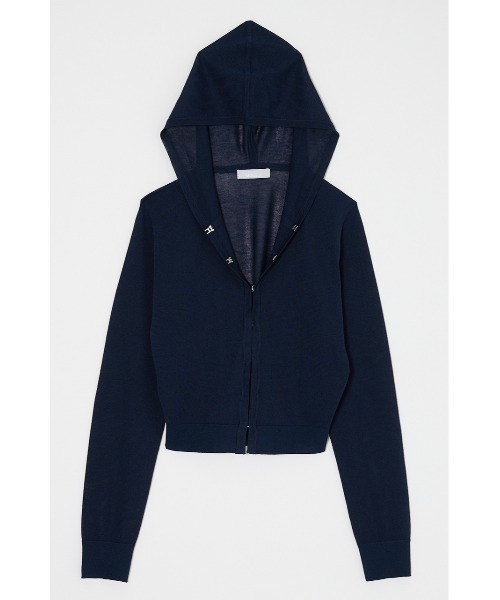 MOUSSY(マウジー)の「SHEER HOOKED カーディガン(カーディガン/ボレロ・レディース・ブラック/ネイビー/オフホワイト・FREE)」の11枚目の写真
