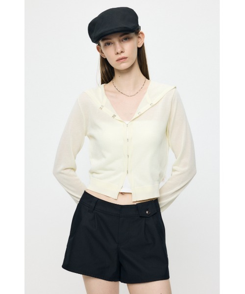 MOUSSY(マウジー)の「SHEER HOOKED カーディガン(カーディガン/ボレロ・レディース・ブラック/ネイビー/オフホワイト・FREE)」の12枚目の写真
