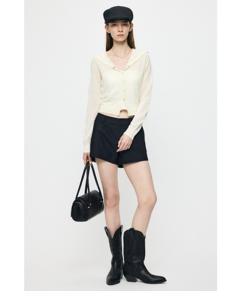 MOUSSY(マウジー)の「SHEER HOOKED カーディガン(カーディガン/ボレロ・レディース・ブラック/ネイビー/オフホワイト・FREE)」の13枚目の写真