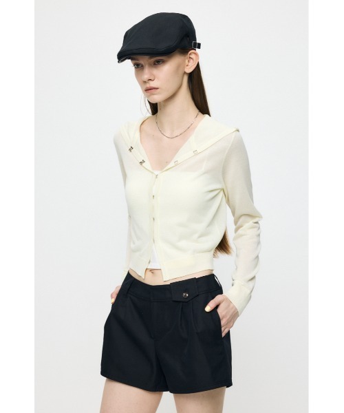 MOUSSY(マウジー)の「SHEER HOOKED カーディガン(カーディガン/ボレロ・レディース・ブラック/ネイビー/オフホワイト・FREE)」の15枚目の写真