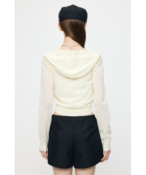 MOUSSY(マウジー)の「SHEER HOOKED カーディガン(カーディガン/ボレロ・レディース・ブラック/ネイビー/オフホワイト・FREE)」の18枚目の写真