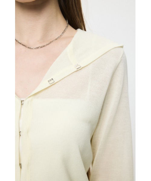 MOUSSY(マウジー)の「SHEER HOOKED カーディガン(カーディガン/ボレロ・レディース・ブラック/ネイビー/オフホワイト・FREE)」の19枚目の写真