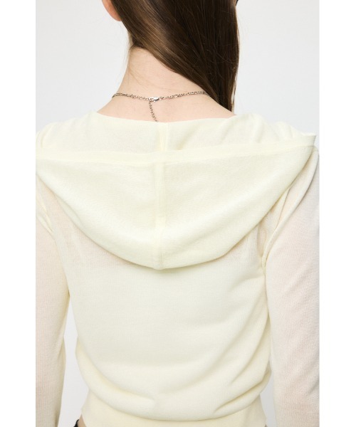 MOUSSY(マウジー)の「SHEER HOOKED カーディガン(カーディガン/ボレロ・レディース・ブラック/ネイビー/オフホワイト・FREE)」の20枚目の写真
