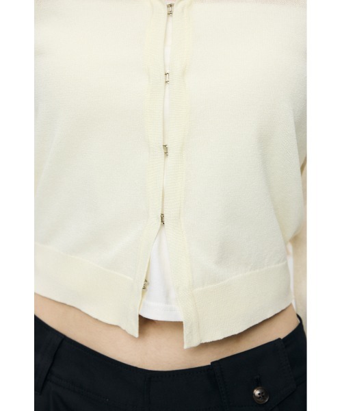 MOUSSY(マウジー)の「SHEER HOOKED カーディガン(カーディガン/ボレロ・レディース・ブラック/ネイビー/オフホワイト・FREE)」の22枚目の写真
