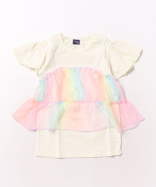 Crescent(クレッセント)の「チュールTシャツ(Tシャツ/カットソー・キッズ・その他1/ブラック/ラベンダー・120/110/100/130/90)」の3枚目の写真