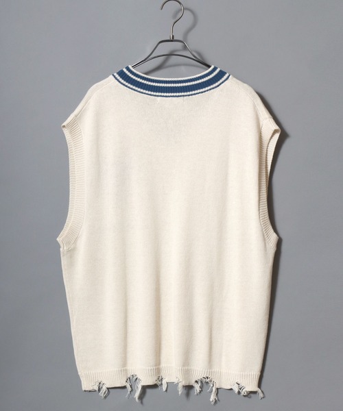 ANPAS（アンパス）の「Heart Jacquard Knit Vest / ハートジャカードニットベスト  Vネック ユニセックス メンズ レディース トップス 春夏（ベスト・メンズ・ホワイト/ブラック・M/L）」の11枚目の写真