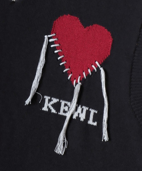 ANPAS（アンパス）の「Heart Jacquard Knit Vest / ハートジャカードニットベスト  Vネック ユニセックス メンズ レディース トップス 春夏（ベスト・メンズ・ホワイト/ブラック・M/L）」の7枚目の写真
