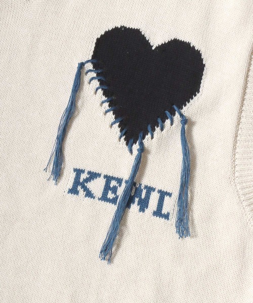 ANPAS（アンパス）の「Heart Jacquard Knit Vest / ハートジャカードニットベスト  Vネック ユニセックス メンズ レディース トップス 春夏（ベスト・メンズ・ホワイト/ブラック・M/L）」の10枚目の写真